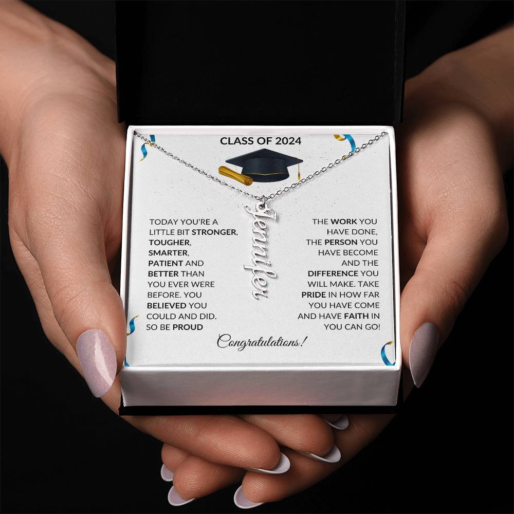 Class of 2024 Graduation Name Necklace Gift