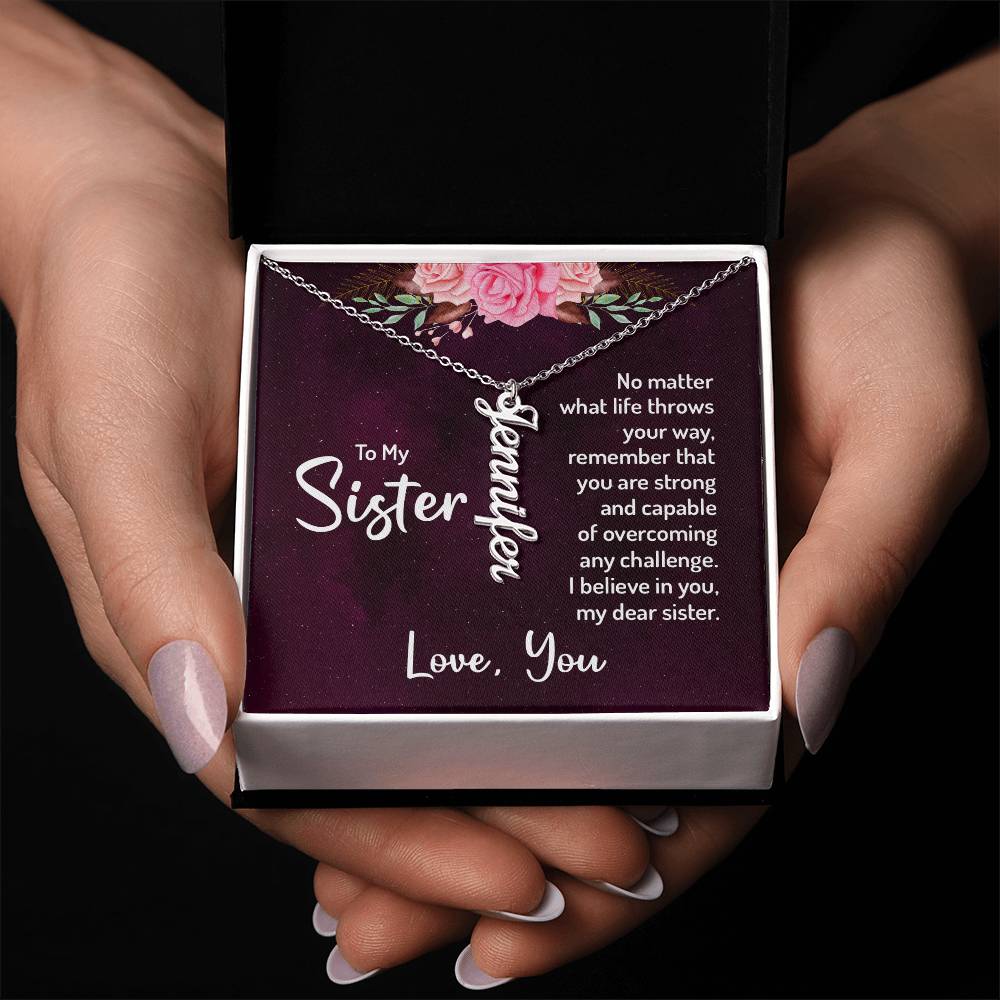 Sister Vertical Name Necklace