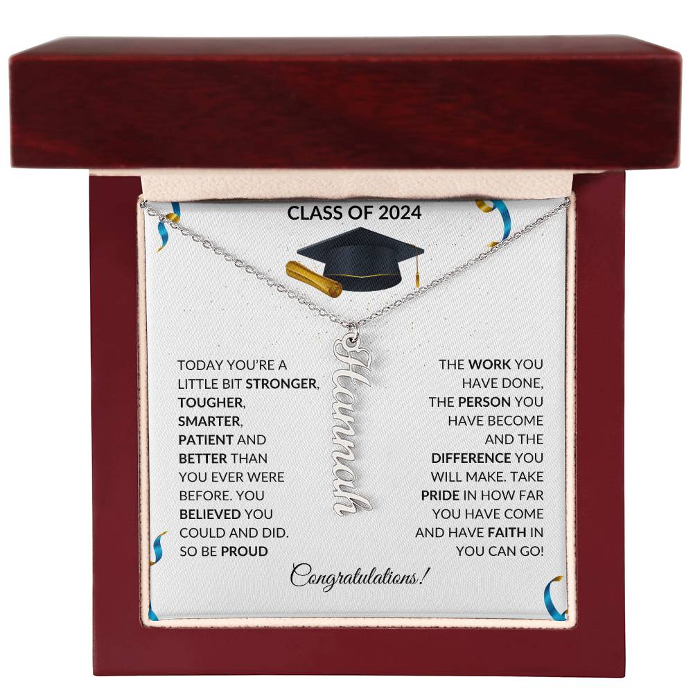 Class of 2024 Graduation Name Necklace Gift