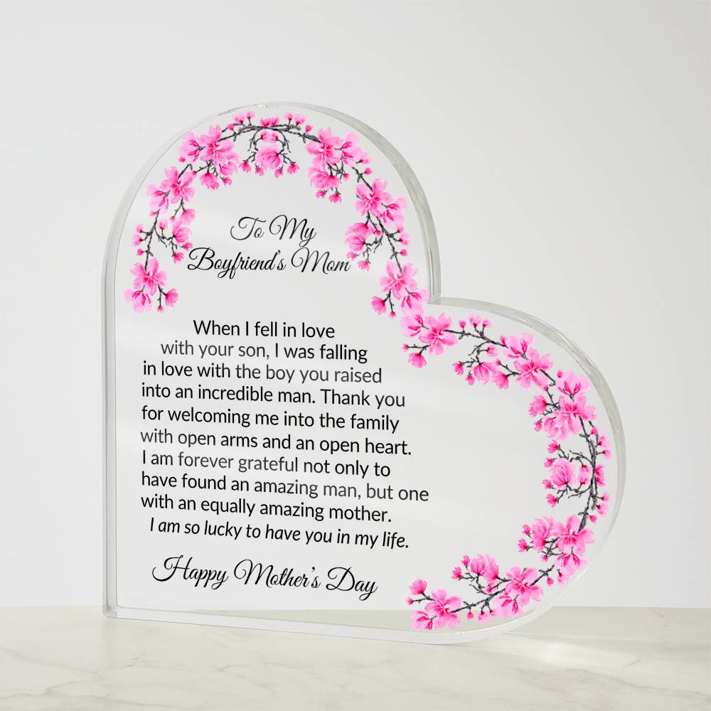 Mothers Day Plaque for Boyfriends Mom