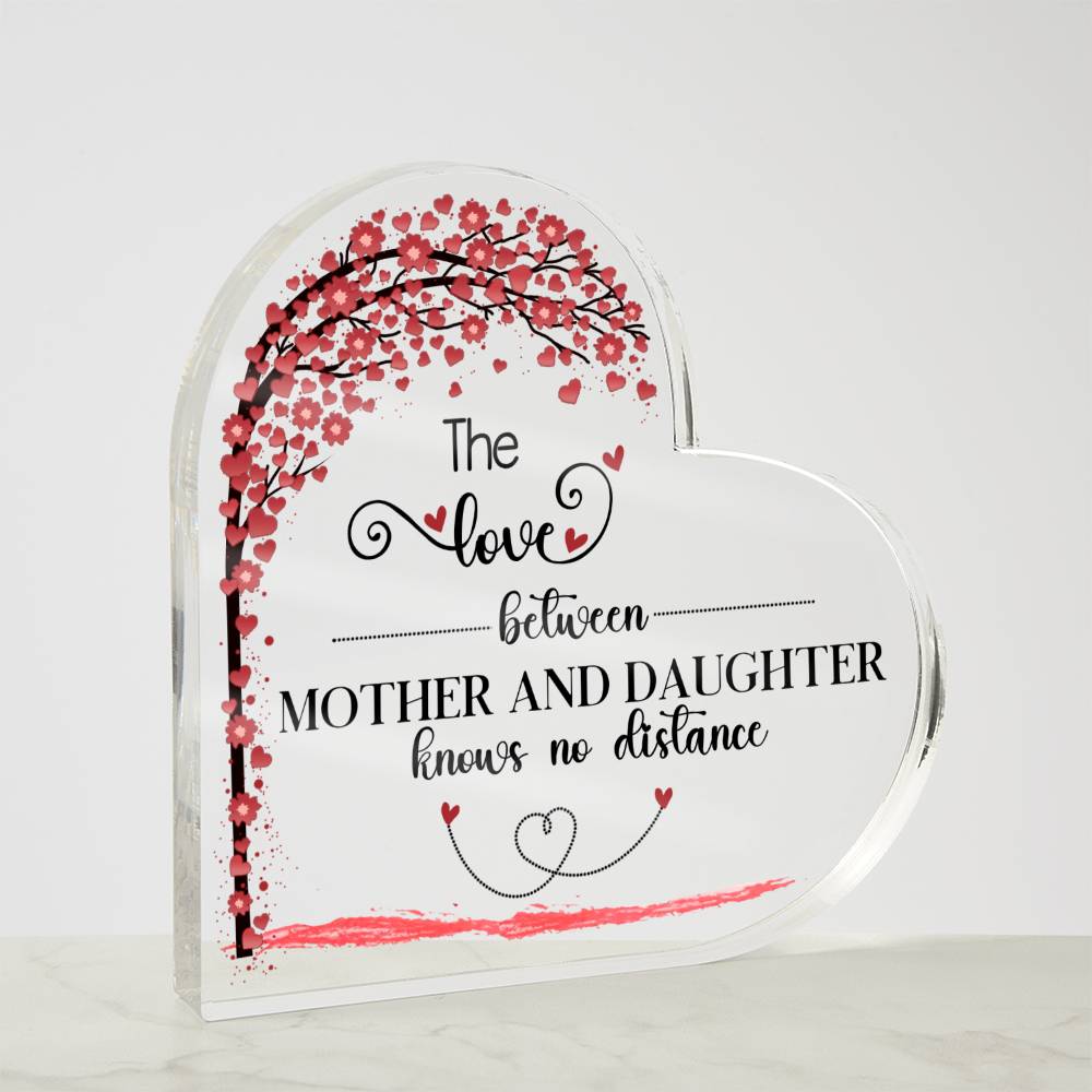 love between mother and daughter knows no distance acrylic heart plaque