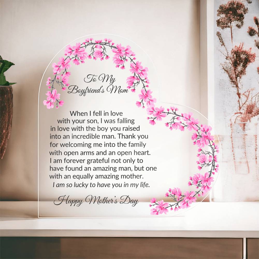 Mothers Day Plaque for Boyfriends Mom