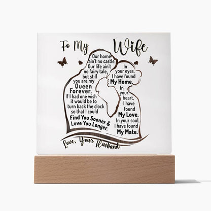 To My Wife LED Acrylic Plaque