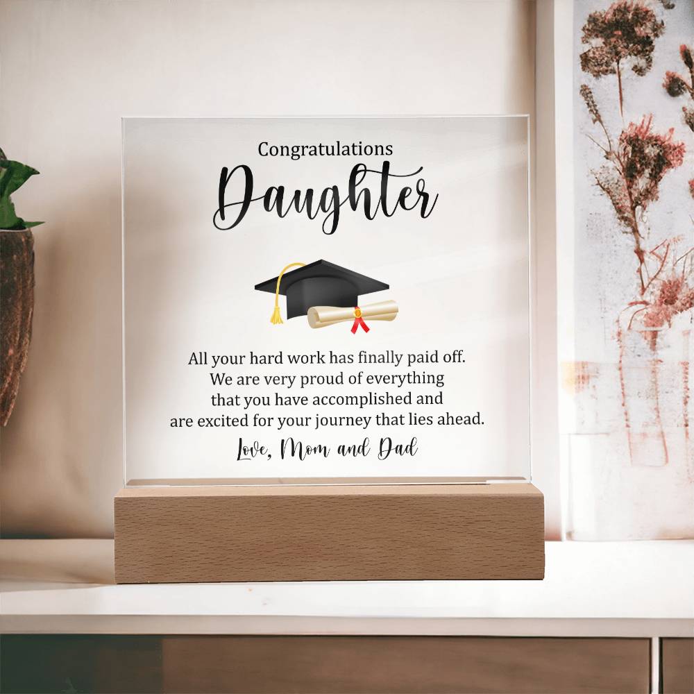 Daughter Graduation Plaque Gift