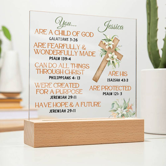 Christian Affirmations Personalized Acrylic Plaque