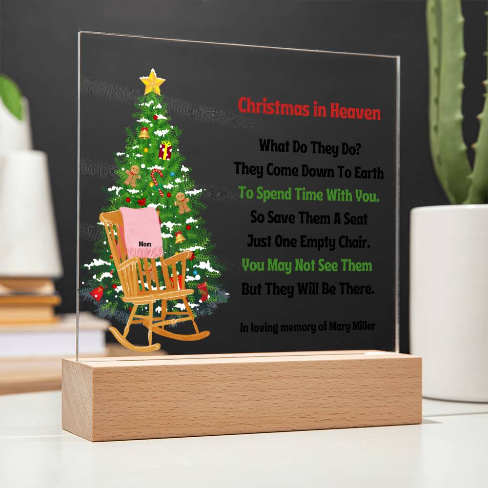 Personalized Christmas In Heaven Lighted Acrylic Plaque