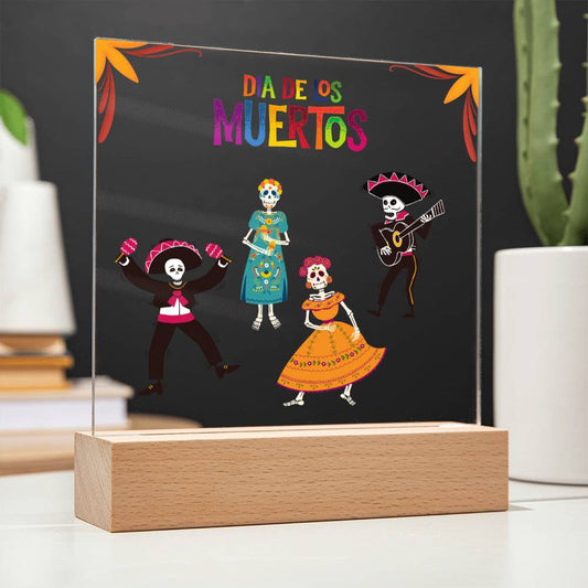 Dia De Los Muertos Lighted Acrylic Plaque