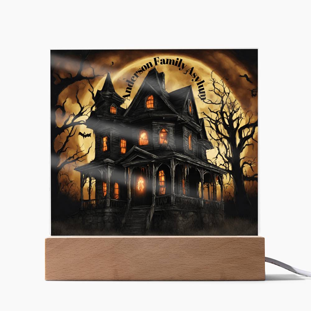 Personalized Name Family Asylum Haunted House Halloween Decor