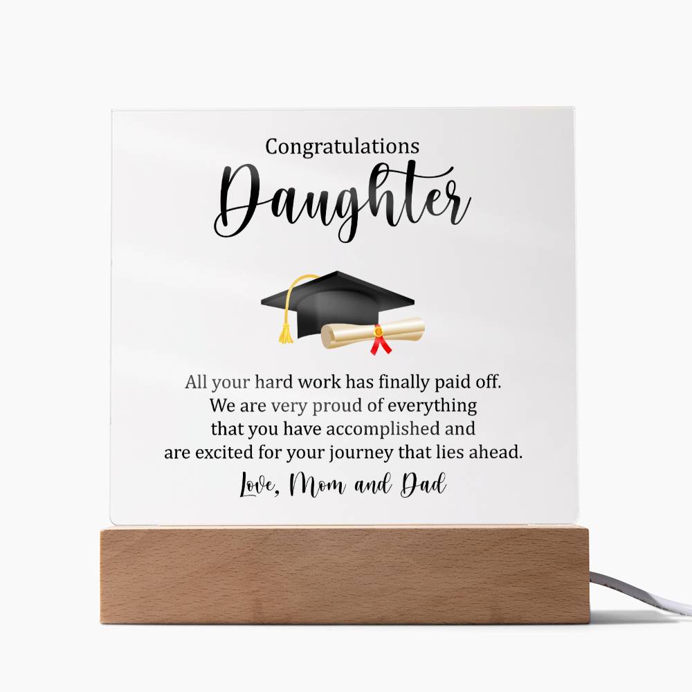 Daughter Graduation Plaque Gift