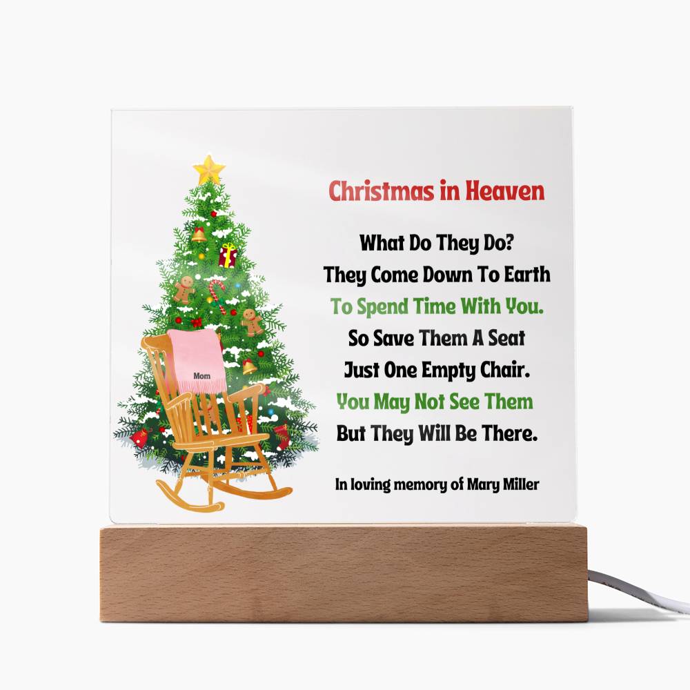 Personalized Christmas in Heaven LED Lighted Memorial Plaque