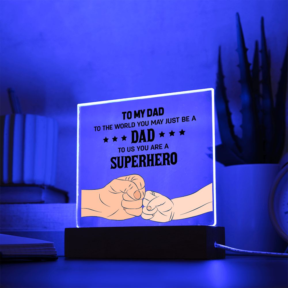 To My Dad Lighted RGB Acrylic Square-FashionFinds4U