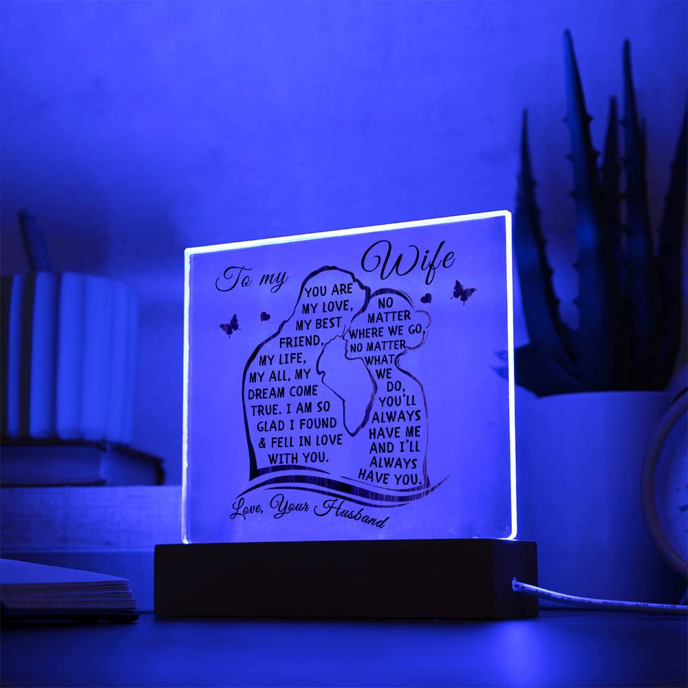 To My Wife Lighted Acrylic Plaque