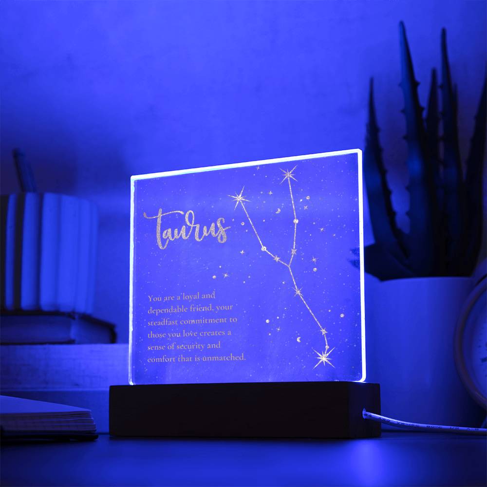 Taurus Lighted Acrylic Plaque