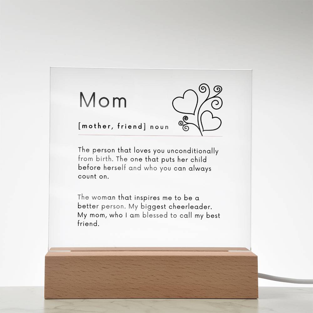 Mom definition Square Acrylic Plaque