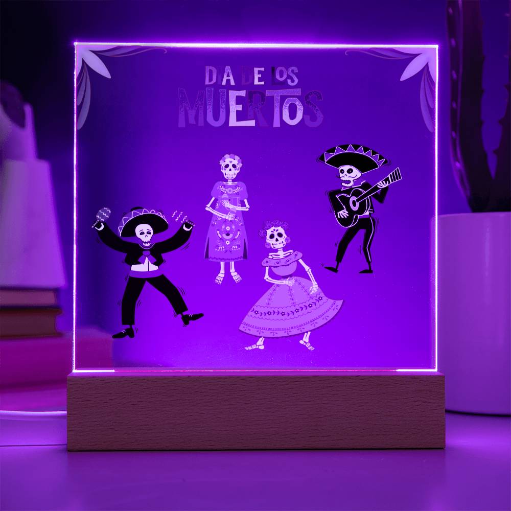 Dia De Los Muertos Lighted Acrylic Plaque