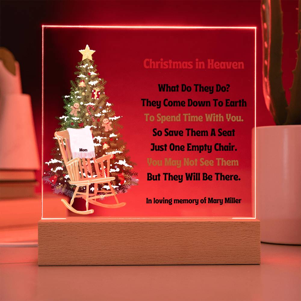Personalized Christmas in Heaven LED Lighted Memorial Plaque