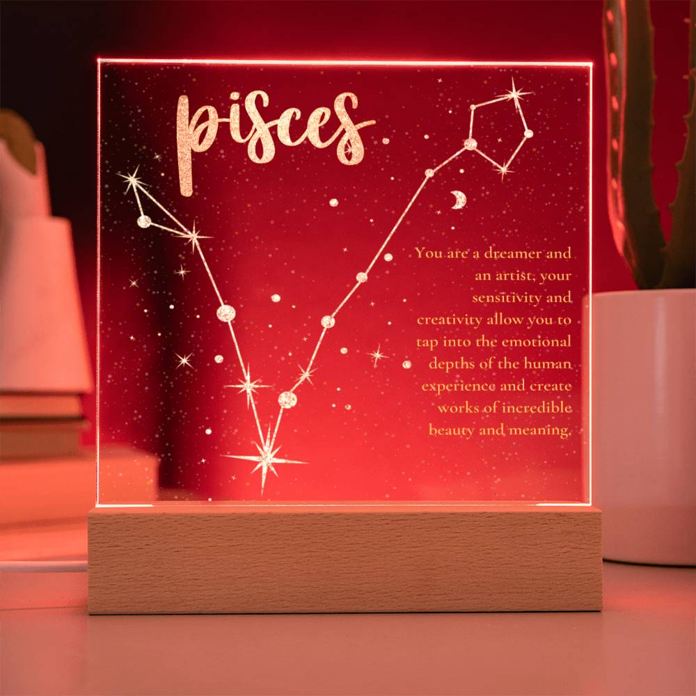 Pisces Lighted Acrylic Plaque
