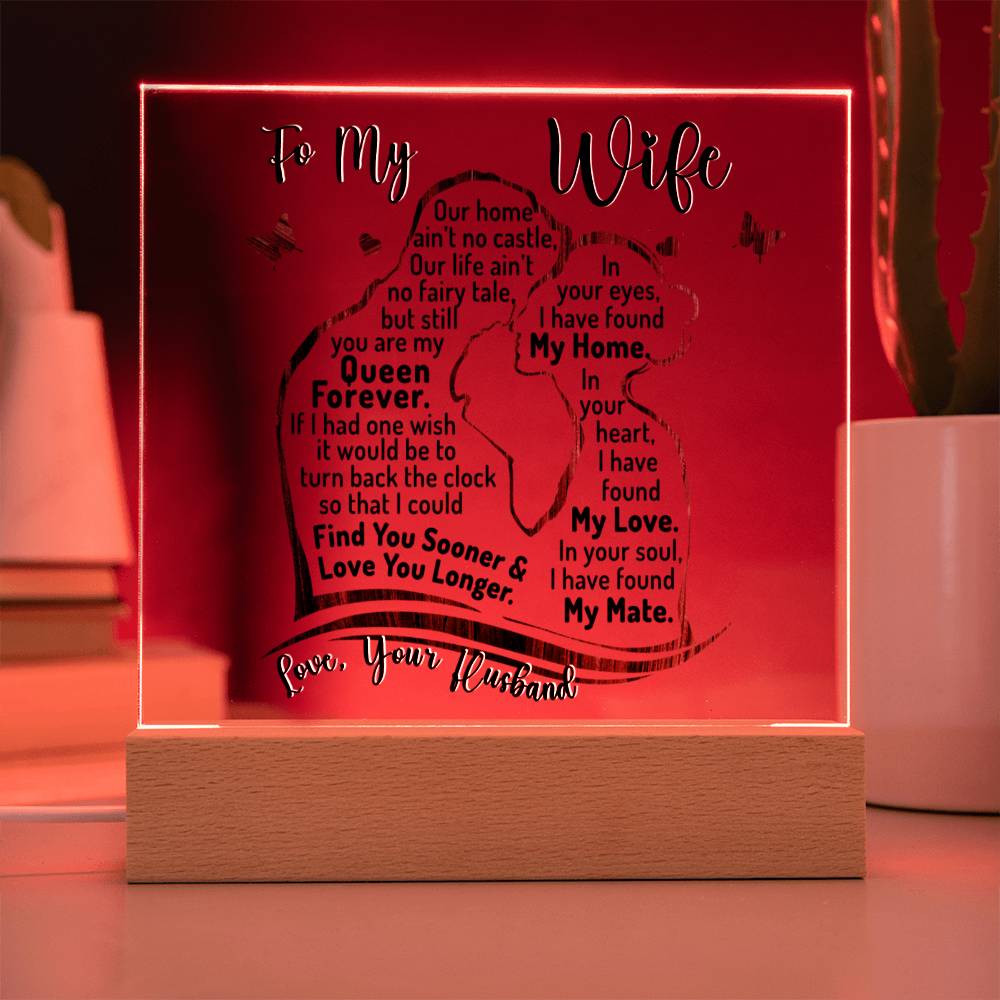 To My Wife LED Acrylic Plaque
