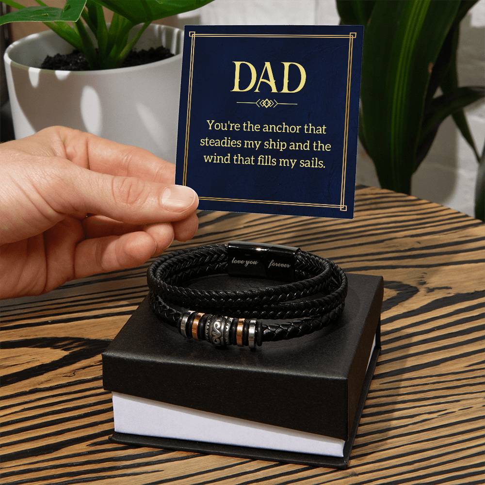 Dad Anchor Your Forever Men's Bracelet
