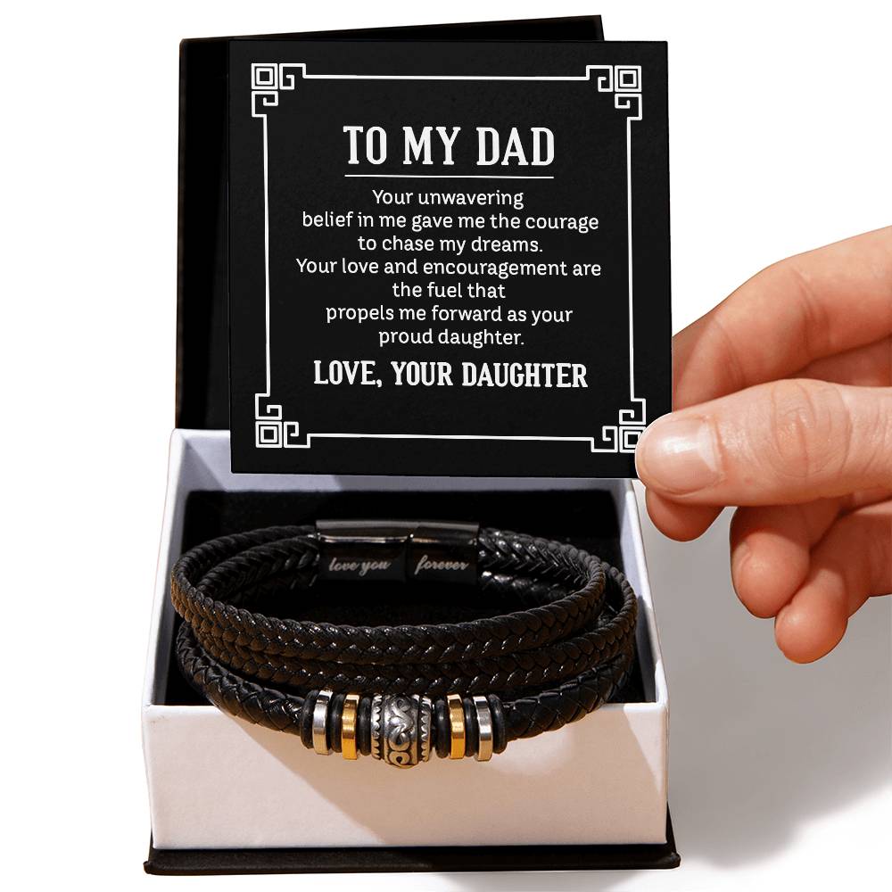 Dad from Daughter Love Your Forever Men's Bracelet