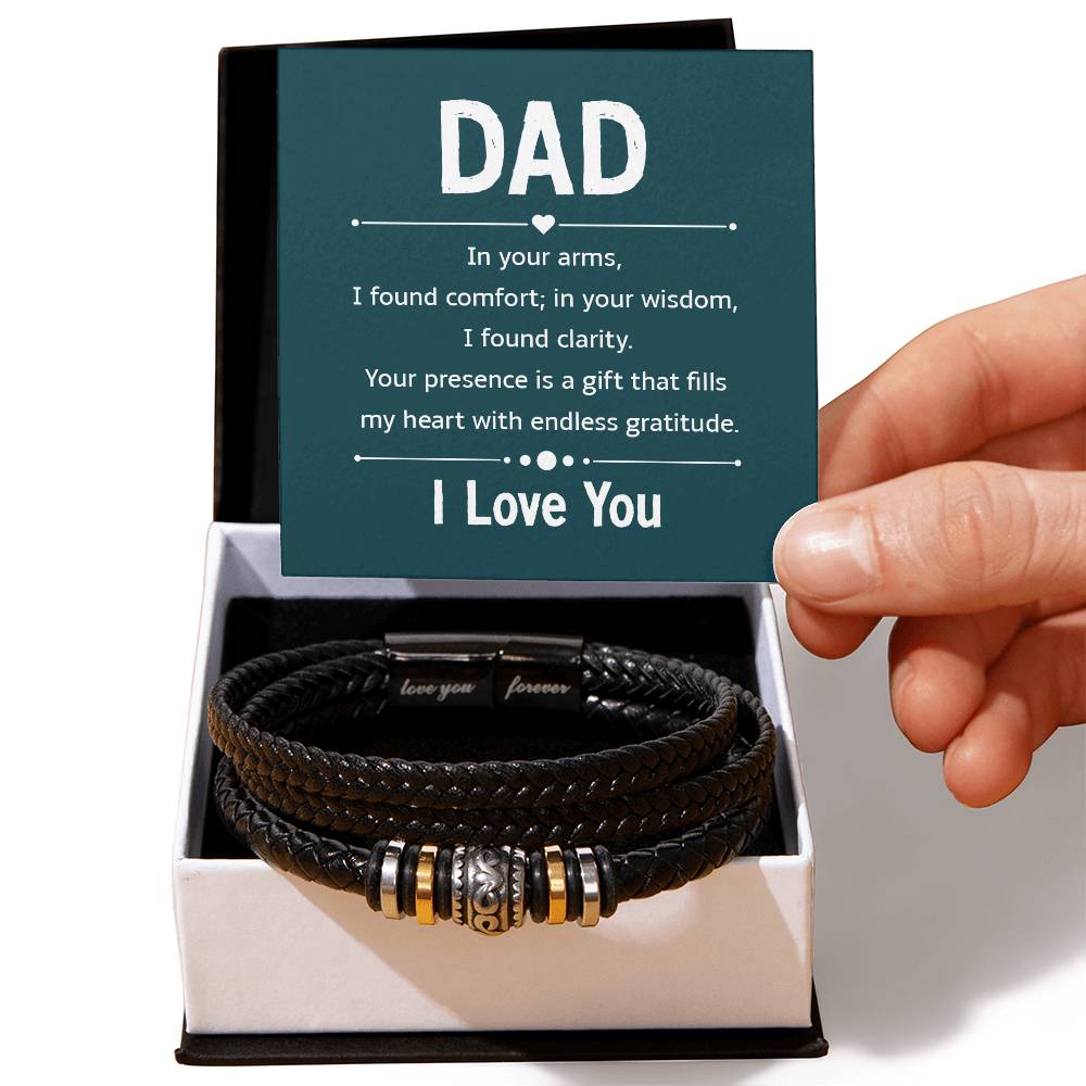 Dad in Your Arms Love You Forever Men's Bracelet