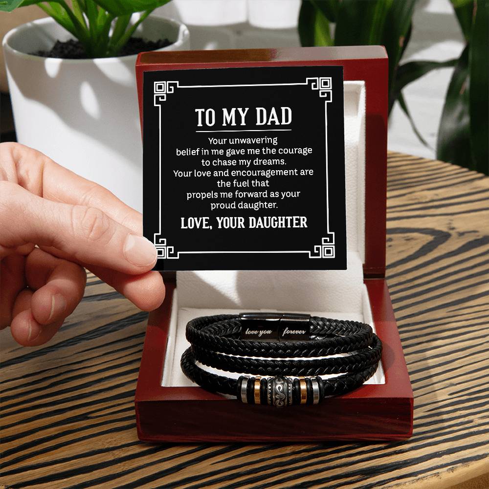 Dad from Daughter Love Your Forever Men's Bracelet