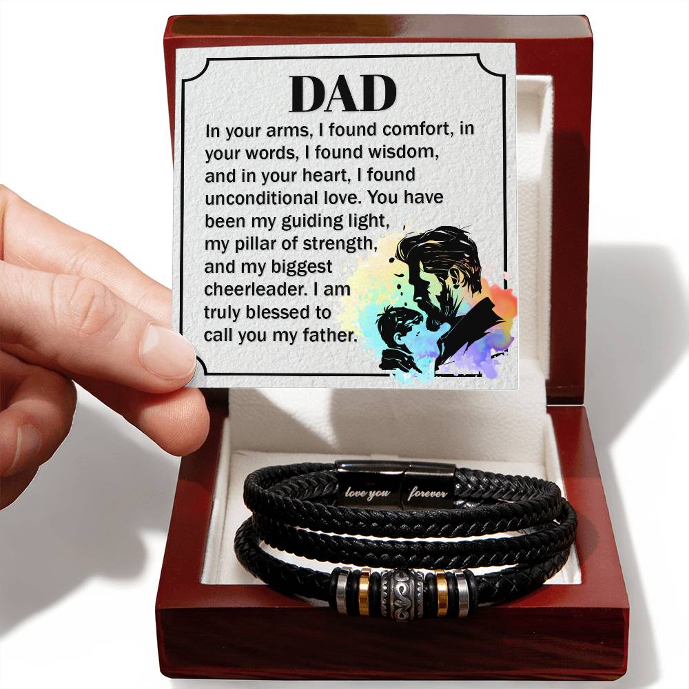 Dad Comfort Wisdom Strength Love Your Forever Men's Bracelet