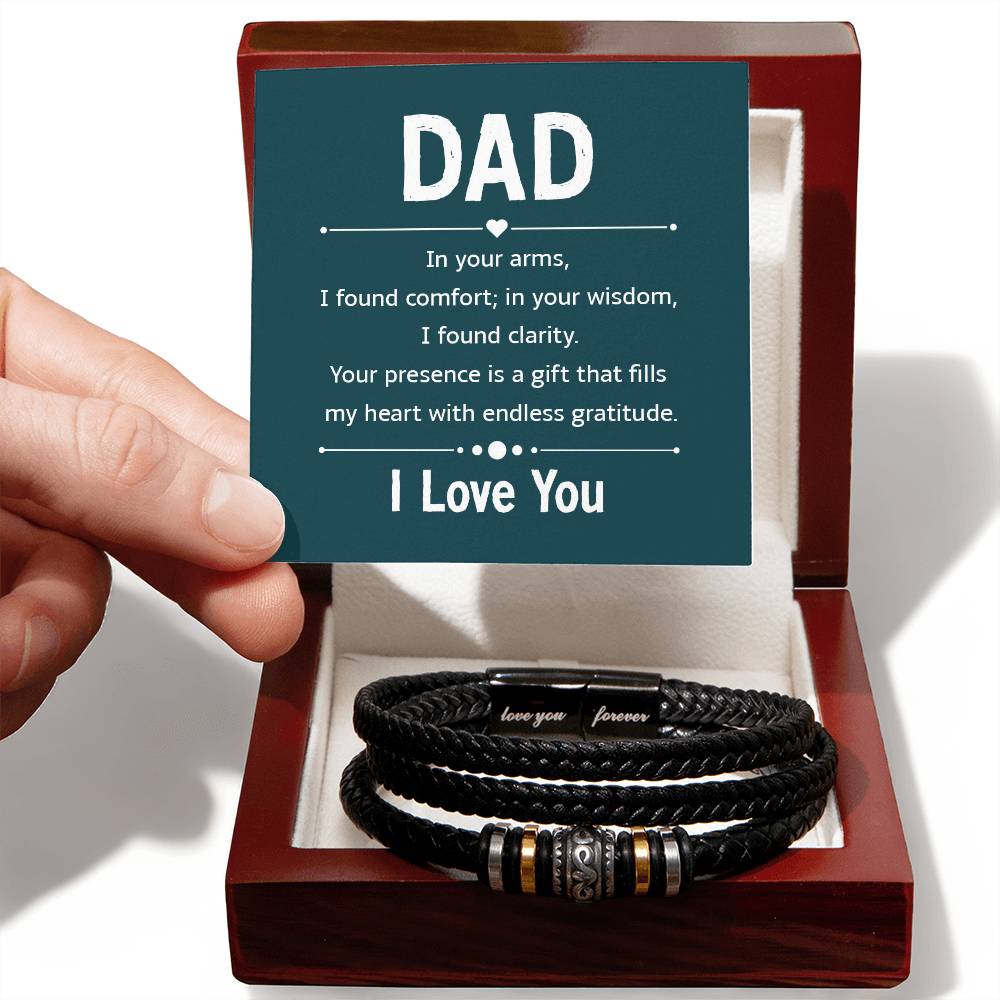 Dad in Your Arms Love You Forever Men's Bracelet
