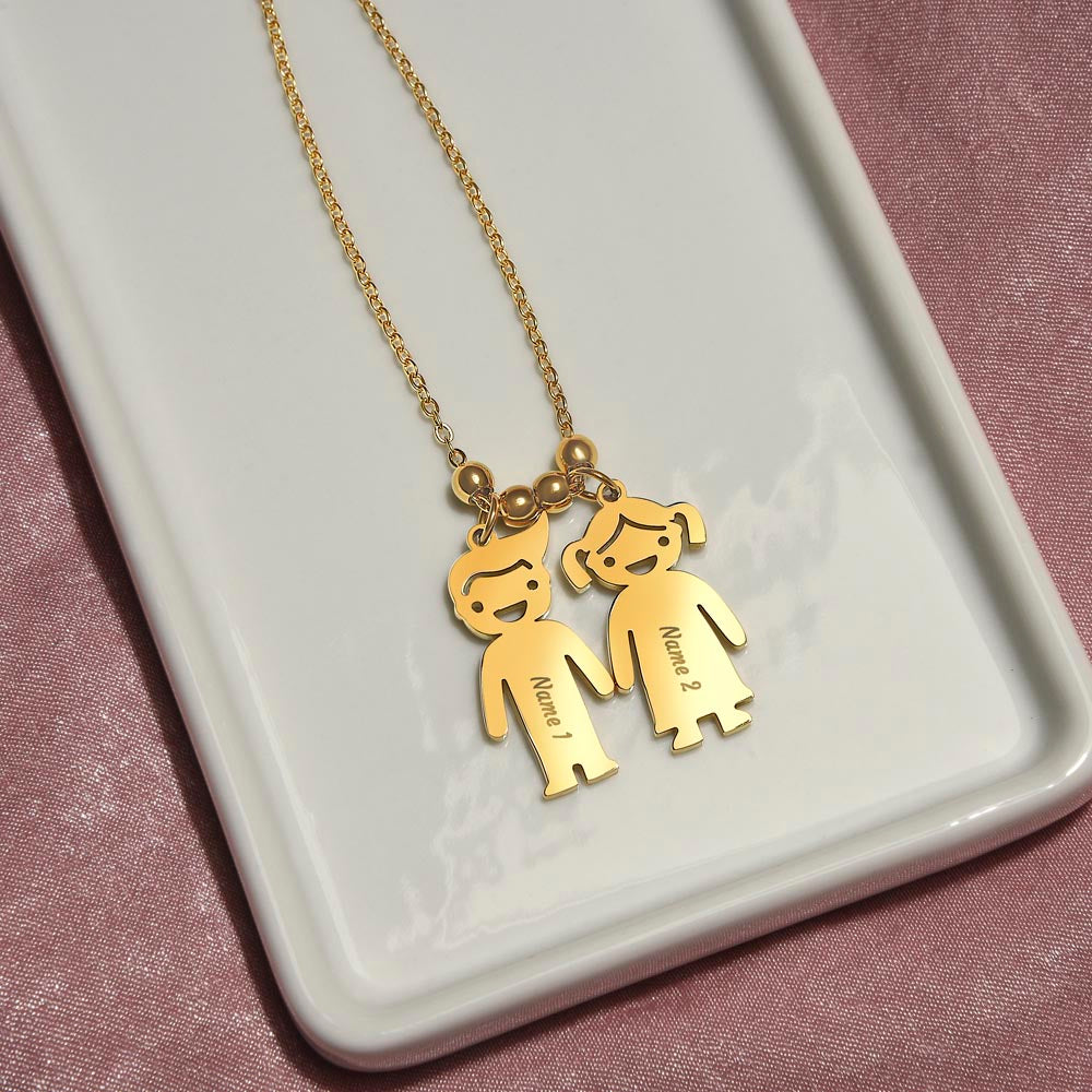 Personalized Mom Family Charms Necklace Gift