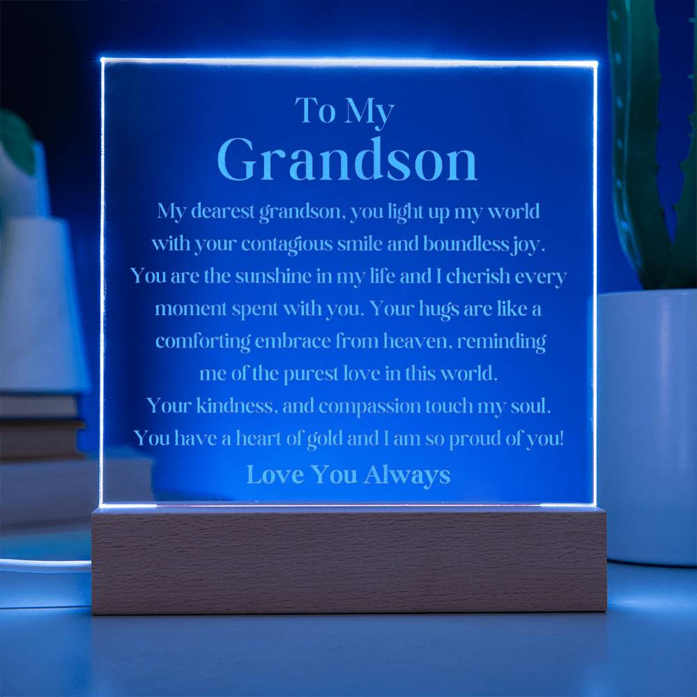 Grandson Engraved Acrylic Plaque Gift