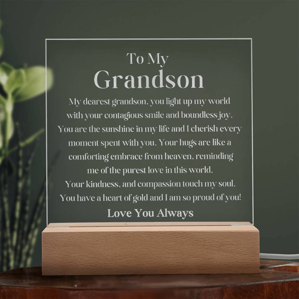 Grandson Engraved Acrylic Plaque Gift