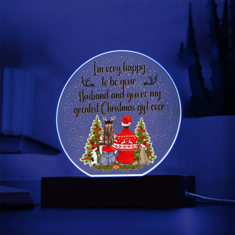 Christmas Couple Acrylic Circle Plaque