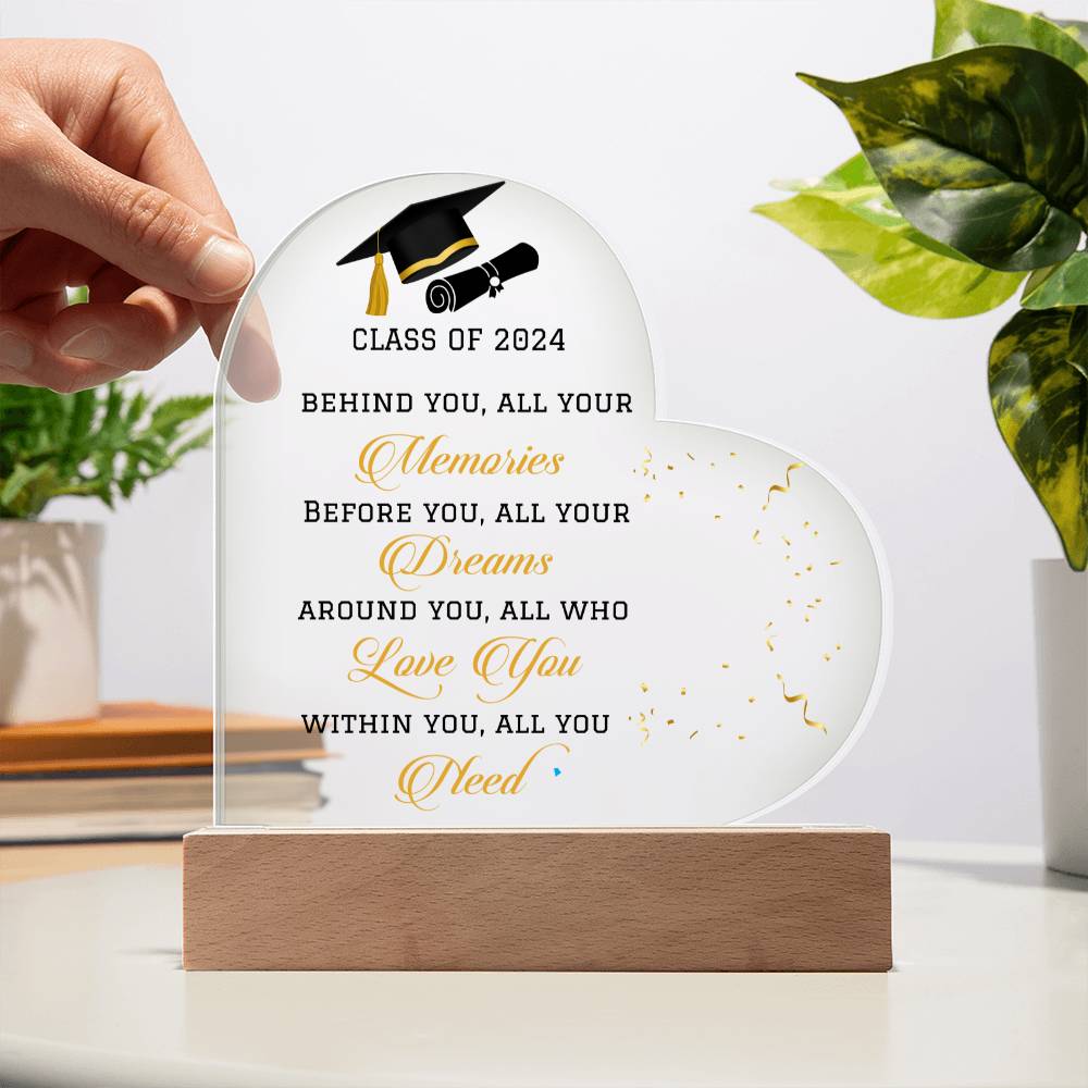 Class of 2024 LED Heart Plaque Graduation Gift