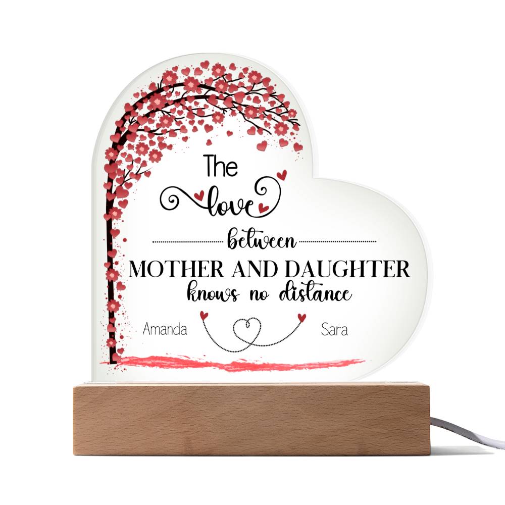 Personalized Mother Daughter Lighted Heart Plaque