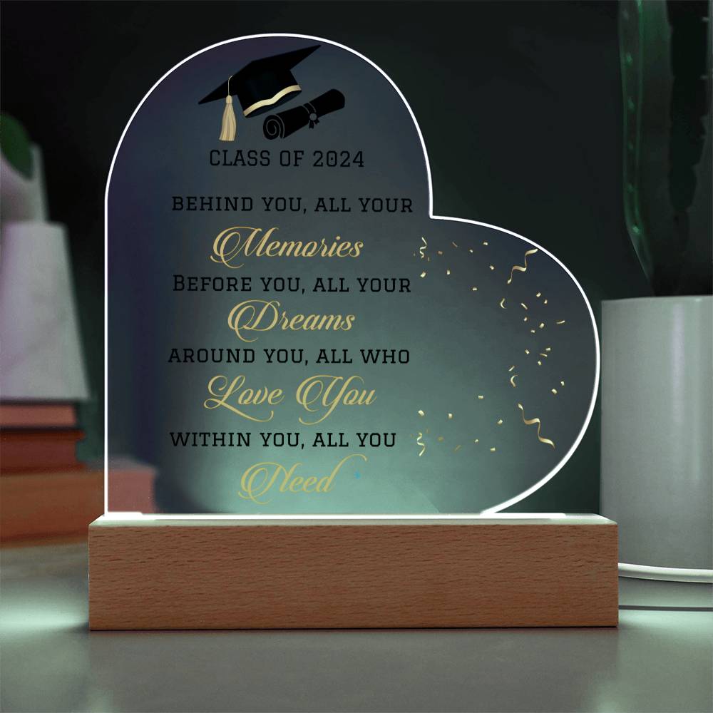 Class of 2024 LED Heart Plaque Graduation Gift