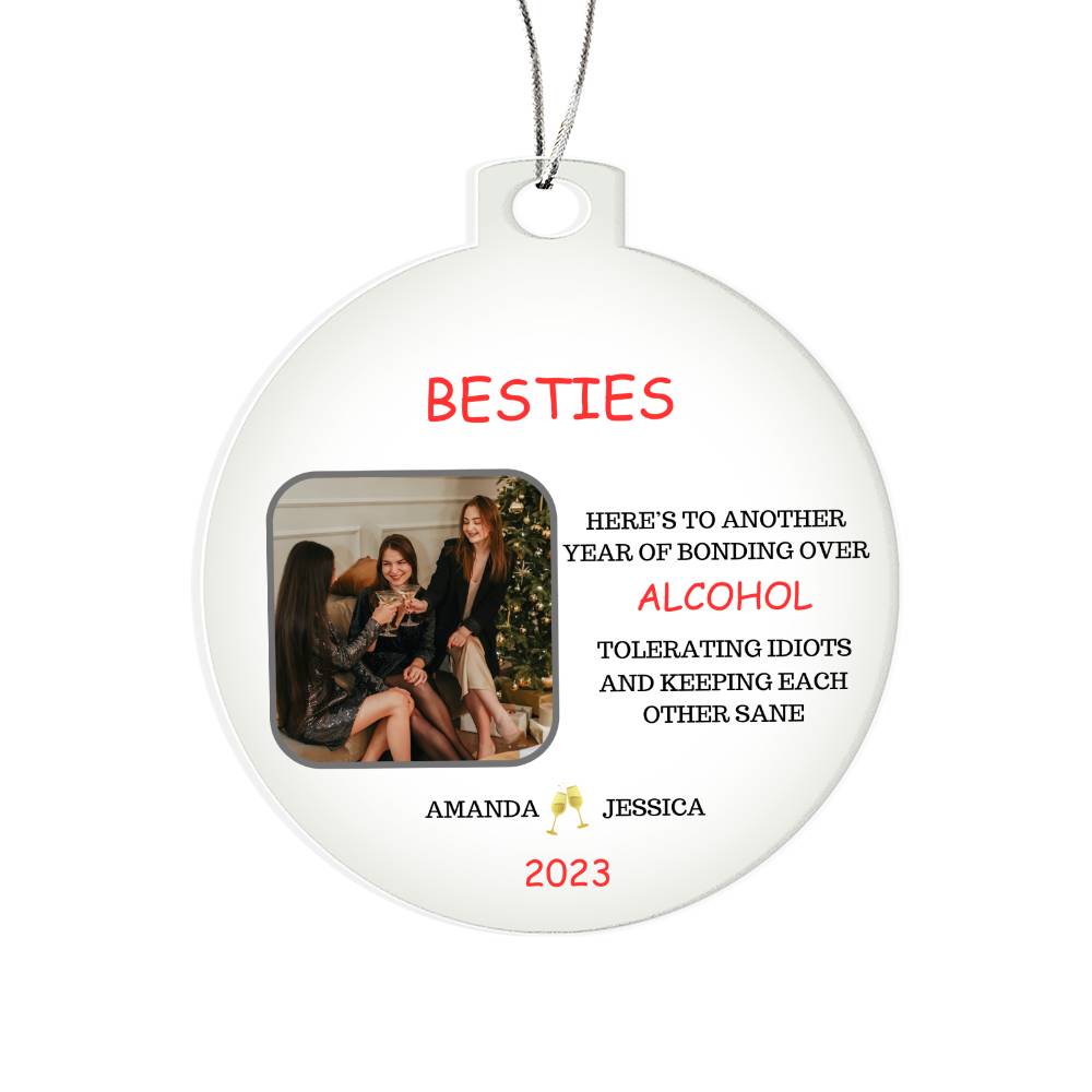 Drinking Besties Personalized Photo Ornament