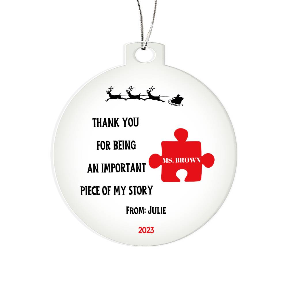 Personalized Piece of My Story Ornament
