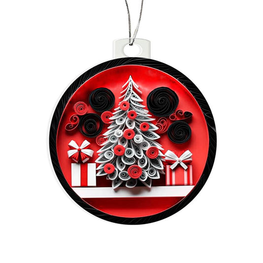 Christmas Tree and Presents Acrylic Ornament