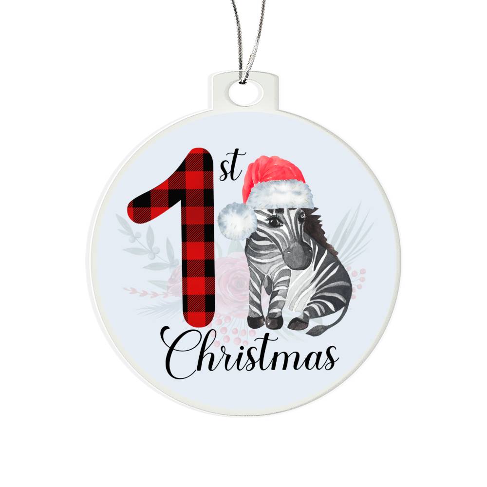 Baby's 1st Christmas Tree Ornament - Zebra