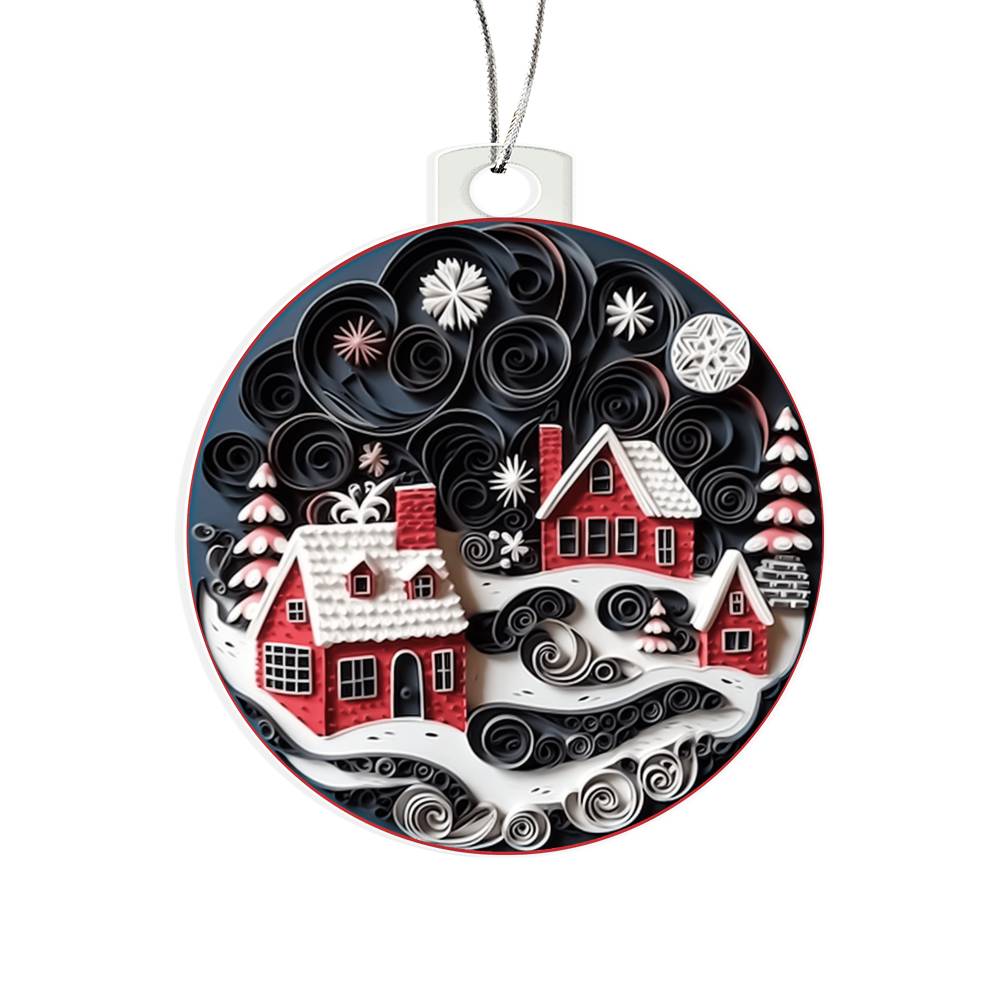 Christmas Village Acrylic Ornament