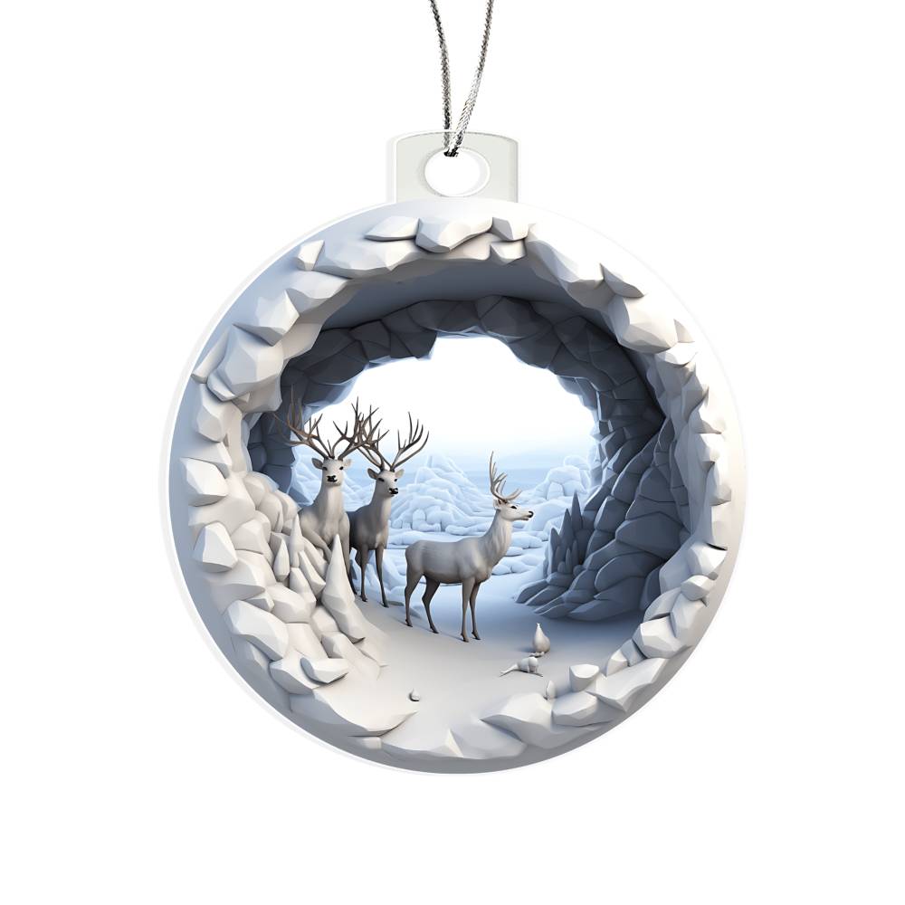Winter Deer Acrylic Ornament