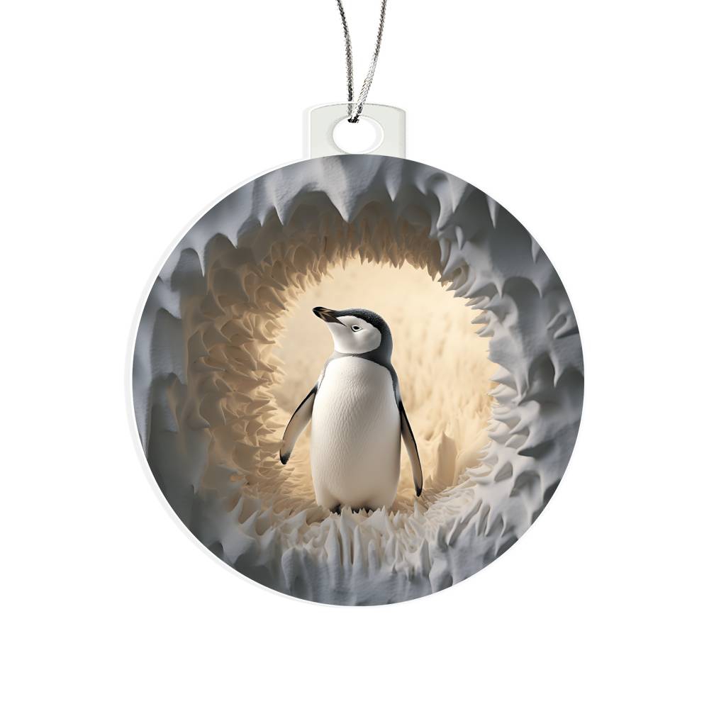 Penguin 3d Effect Acrylic Ornament