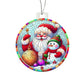 Santa and Snowman Stained Glass Effect Acrylic Christmas Ornament