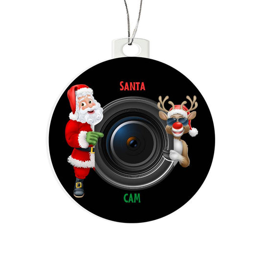 Santa Cam Acrylic Christmas Ornament