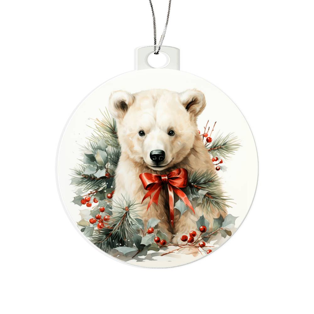 Bear Acrylic Christmas Ornament