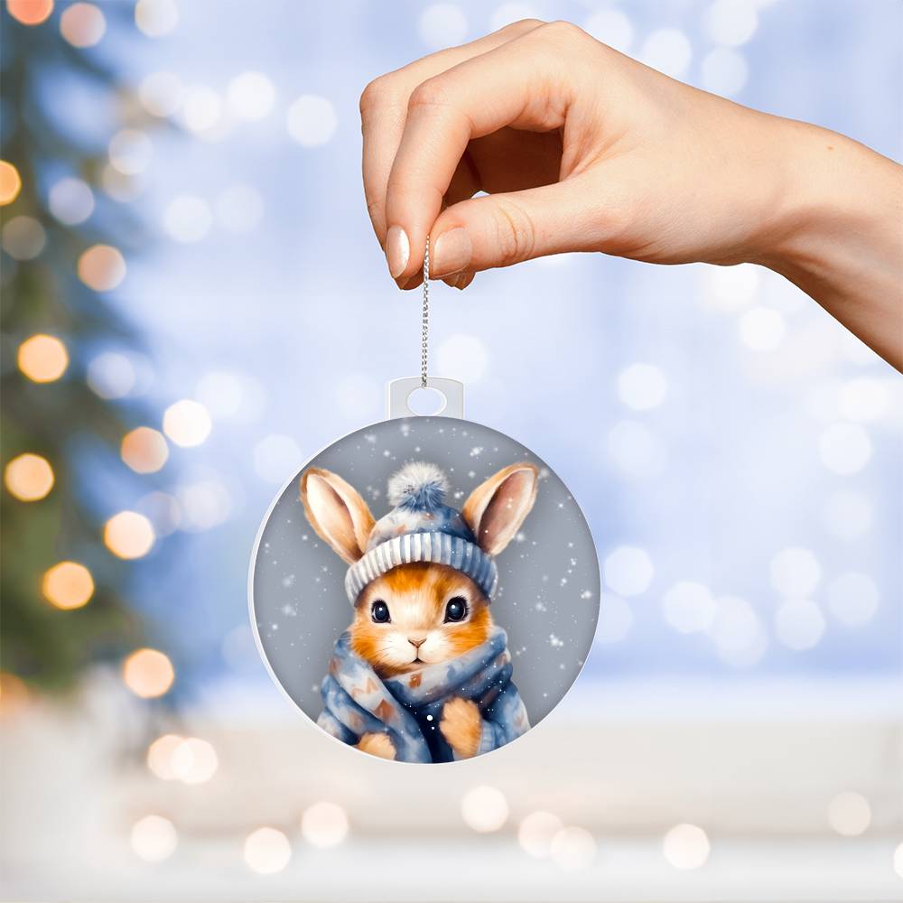 Winter Rabbit Acrylic Ornament