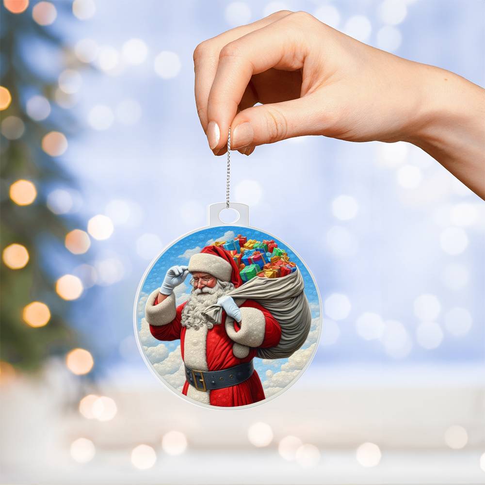 Santa Acrylic Christmas Ornament