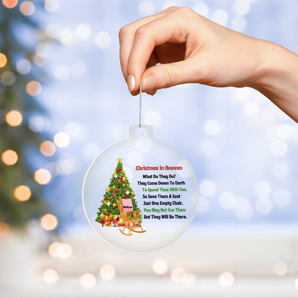 Personalized Christmas In Heaven Memorial Christmas Tree Ornament