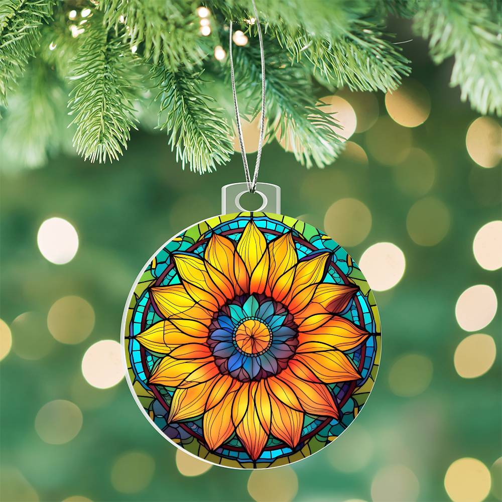 Sunflower Acrylic Christmas Ornament Suncatcher