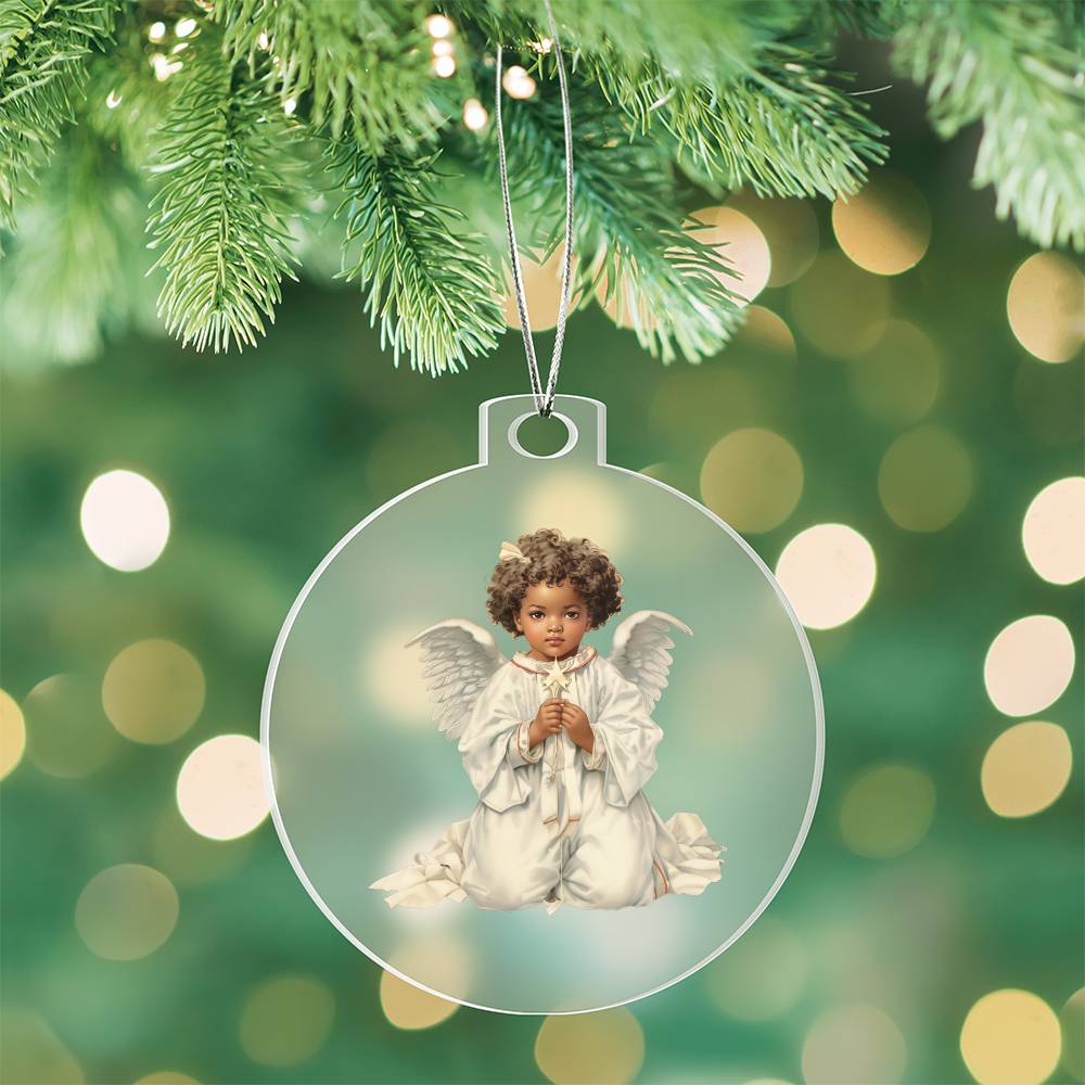 African American Angel Christmas Tree Ornament-[product type]